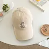 Boné de Baseball Bordado de Gato Estilo Coreano, Versátil e Emagrecimento Facial, Chapéu Casual de Verão para Uso Externo com Proteção Solar para Mulheres