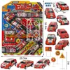 Quadro Pendurado Brinquedo Deslizante Conjunto Veículo de Engenharia Fogo Urbano Escavação Bulldozer Presente Brinquedo Barraca de Rua Mercado Noturno