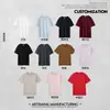 Novo produto de verão 230g camiseta masculina de algodão puro de manga curta, corte solto, design de ombro regular, camiseta lisa básica, manga curta personalizada transfronteiriça