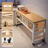 Estante de almacenamiento para cocina, multifuncional, de pie, mesa multicapa, tabla de cortar, banco de trabajo, estante de almacenamiento para microondas y utensilios de cocina, armario lateral