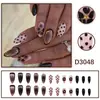 Dulces y Frescos Lunares Negros y Rosas Estilo Lujo Ligero Pegatinas de Uñas Removibles Venta al por Mayor 30 Piezas