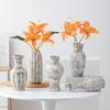 Vaso Cerâmico Shumen Estilo Retro Wabi-Sabi Luxo Leve High-End Flores Hidropônicas Arranjo de Flores para Sala de Estar Enfeites Decorativos