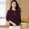 Top de tricô casual da moda de outono/inverno 2026, estilo coreano, reduz a idade, gola redonda, plus size, suéter versátil