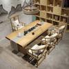 Mesa de chá e conjunto de cadeiras de madeira maciça do fabricante mesa de chá minimalista moderna mesa de chá arte do chá mesa grande de prancha mesa de chá de tronco de árvore mesa de chá kung fu