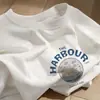 Camiseta de manga corta de verano para hombre, fina, con cuello redondo, informal, combinable, transpirable, holgada, deportiva y de fitness.