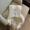 Tiro Real Precio Real Top Tubo Calado de Encaje para Mujer Asimétrico Transparente Corto con Cinta de Moda