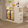 Divisória de Armário Lateral de Sofá para Hall de Entrada, Armário de Vinho para Apartamento Pequeno, Balcão Bar de Grande Capacidade, Aparador de Luxo Leve