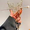 Pinza para el Cabello Combinación de Alas de Ángel Tocado Estilo Antiguo Pinza para el Cabello con Borla Super Hada Sensación de Alta Gama Recogido Nuevo Pinza para el Cabello de Metal Chino