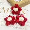 Punto Hecho a Mano Crochet Flor Puff Flor de Lana DIY Pasador para el Cabello Accesorios de Joyería Ramillete Bolsa Accesorios de Ropa Flor