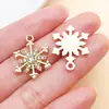 Kit de Materiais para Joias DIY Feito à Mão com 8 Estilos Mistos de Pingentes de Floco de Neve Vazados com Strass, Sensação de Luxo Leve