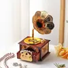 Regalo Creativo Máquina de Café de Manivela Caja de Música Adornos Regalos para Niños Decoraciones de Escritorio para Estudiantes Serie de Cajas de Música