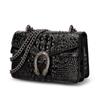 Bolsa Feminina de Couro Genuíno com Padrão de Crocodilo Leve Luxo Tendência da Internet Mesmo Estilo Bolsa Dionyor Fashionable Versátil Bolsa de Corrente Clássica Bolsa de Ombro Transversal