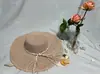 Chapéu de Palha Feminino K-Style Dobrável Novo com Aba Larga para Proteção Solar em Viagens de Primavera e Verão, Chapéu de Palha Feminino para Sol ao Ar Livre
