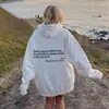Sudadera de Felpa para Mujer de Comercio Exterior Europeo y Americano 2023 con Estampado de Letras Lisas, Bolsillo Canguro, Cordón y Sudadera con Capucha Estampada