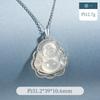 Material de Cavalo Chalcedônia de Gelo Alta Diamante Branco Pingente de Buda Incrustado Chalcedônia de Gelo Buda Maitreya Buda Risonho Corrente de Colar