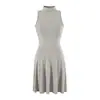 Conjunto de Traje Elegante de Moda Estilo Puro Deseo Ajustado que Favorece la Figura para Mujer Principios de Otoño Vestido de Cuello Semi-alto Cárdigan de Manga Larga Conjunto de Dos Piezas