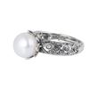 Anillo de plata S925 Golden Deer King, simple, de moda, con incrustaciones de ondas de agua Ruyi y perlas de agua dulce, regalo para mujer