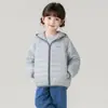 Chaqueta de Plumas Costillares para Niños y Niñas 90 Pluma de Pato Blanca Nueva Ligera Cálida con Capucha Estampada Cortavientos Ropa de Abrigo de Invierno