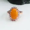 Anillo de Ámbar Natural Juan Yu Miel Completa Cera Completa Anillo de Dedo de Cera de Miel Banda del Anillo Mujeres Fábrica Venta al por Mayor Dropshipping S4022802