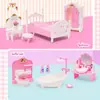 Casa de Boneca Popular Transfronteiriça Mini Móveis Cena Miniatura Brinquedo de Simulação para Brincar de Faz de Conta Decoração Rosa Ozon