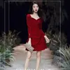 Vestido de Alta Gama para Primavera 2026 con Diseño de Cola de Pez, Vestido Negro Elegante de Corte Ajustado con Inserción de Malla, Vestido Formal para Mujer