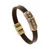 GT004 Moda Europea y Americana Aleación Pulsera de Cuero de Vaca Calavera Cruz Cuero Genuino Pulsera Venta Directa de Fábrica