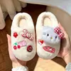 Novas pantufas de algodão infantis para outono e inverno, design fofo de desenho animado para meninas, pantufas quentes para casa e pantufas de algodão combinando para pais e filhos