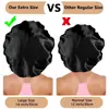 Touca de Dormir Grande de Cetim de Camada Dupla Amazon Unisex Turban de Seda Sintética Chapéu de Dormir Elástico de Aba Larga para Adultos
