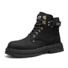 Nuevas Botas Cortas de Encaje para Hombre Otoño e Invierno Caña Alta Talla Grande Transfronterizas Zapatos para Aumentar la Altura de Suela Gruesa para Exteriores Botas Martin para Pareja Dropshipping