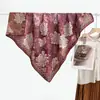 Nuevo pañuelo cuadrado de seda de doble cara con patrón de espiga bicolor para otoño e invierno de 90 cm, pañuelo y chal de moda con margarita verde de doble uso