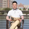 Camiseta de Algodón de Manga Corta de Verano para Hombres de Mediana Edad y Mayores, Top para Padre, Polo para Hombres de Mediana Edad, Absorbe la Humedad y el Sudor