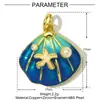 Delfín de caparazón de gota de aceite europeo y americano, caballito de mar, colgante de cobre DIY, collar para mujer, trébol de cuatro hojas, accesorios de mariposa de amor