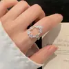 Anillo de Corazón Dulce y Brillante para Mujer, Exquisito, Ligero, Lujoso, Moderno y Versátil, Anillo Abierto, Anillo para Dedo Índice Estilo Ins, de Moda