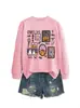 Amazon eBay sitio independiente de moda Halloween nuevo para mujer boo calabaza fantasma telaraña otoño e invierno sudadera