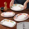 Vajilla para Restaurante de Té Estilo Hong Kong, Platos de Melamina, Platos Comerciales Imitación Porcelana, Platos de Plástico Estilo Hong Kong con Impresión de Logo