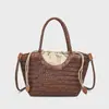 Bolsa de Hombro Cruzada Tejida para Verduras, Bolso de Mano Retro de Cuero Genuino para Mujer, Bolsa Estilo Vacaciones, Nuevo Estilo Primavera y Verano 2026