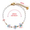 Nuevo estilo pulsera collar flor margarita fresca pequeña color vintage acero inoxidable tejido cadena de cristal acabada cadena