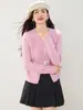 Foto Real 2025 Cardigan de Tricô Longo com Flores Tridimensionais Estilo Francês Novo Peça Falsa Dupla Peça Superior de Roupa Externa Bonita e Estilosa
