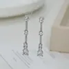 2026 Novos Brincos de Tarraxa com Franjas de Zircônia Microincrustada para Mulheres Agulha de Prata S925 Design de Nicho Personalidade Temperamento Brinco Tendência