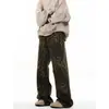 Nuevos jeans retro americanos con estampado de leopardo, para hombre, pierna recta, corte holgado, estilo casual vintage, pantalones de alta gama, modernos
