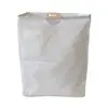 Cesto de Roupas Sujas de Algodão e Linho Cesto de Roupas Sujas Doméstico Dobrável Portátil de Tecido Cesto de Lavanderia Quarto Banheiro Cesto de Armazenamento Impermeável Alça de Madeira