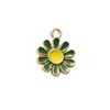 Aa-14 Más Vendido Multicolor Girasol Margarita Gota de Aceite Colgante DIY Aleación Joyería Accesorios Pulsera Pendientes Colgante