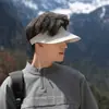 Sombrero de protección solar de una sola pieza sin costuras para hombre, sombrero de sol de ala ancha para deportes al aire libre en verano con parte superior abierta, sombrero de sol de protección facial completa para mujer