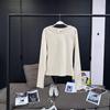 [em estoque] MS C estreia amor camisa básica minimalista feminina 2024 nova manga longa casaco curinga feminino