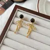 Aretes Ámbar Francés Estilo Maillard Nicho Lujo Ligero Retro Simple Moda Aretes Versátiles Aretes