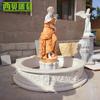 Figura feminina europeia fonte de paisagem com água corrente escultura de fonte de mármore fonte de jardim de pedra grande hotel