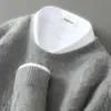 Suéter de Lana Pura con Cuello Redondo Engrosado para Hombre, Suéter Pulóver Holgado, Nuevo Estilo Otoño e Invierno, Suéter de Cachemira, Prendas de Punto Base Casual