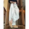Calças Finas de Verão 2026 para Mulheres, Petite, Fluido, Estilo Old Money, Calças Wide-Leg, Cintura Alta, Emagrecimento, Branco, Calças de Perna Curva