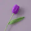 Elegante Buquê de Tulipas Artificiais Tecido à Mão, Materiais para Buquê de Flores Feito à Mão, Presente de Dia das Mães Crochê