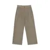 Novedad Otoño 2026 Pantalones Casuales para Hombre Estilo Retro Japonés Color Sólido Peso Pesado Versátiles Pierna Recta Pantalones de Lana Algodón